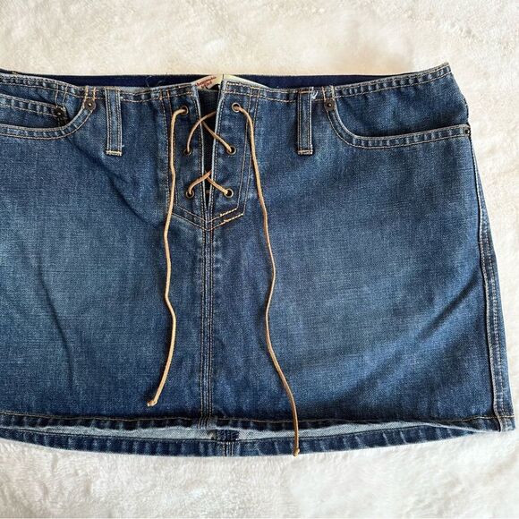 Abercrombie & Fitch Y2K Denim Mini Skirt Size 4 - Picture 2 of 9